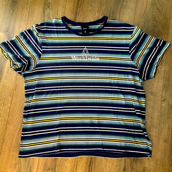 HUF Other - HUF worldwide stitched/ striped tee size XL